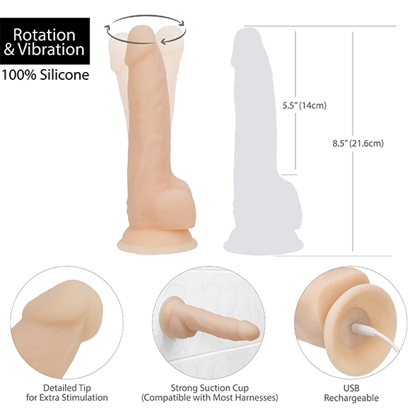 Coupon 🔔 Naked Addiction – Rotating & Vibrating 8 Inch Dong 💯 - Image 6