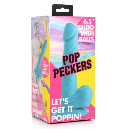 New โ๏ธ Pop Peckers โ Popping 6.5 Inch Dildo Blue ๐ - Image 4