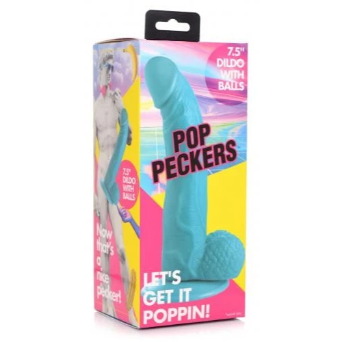 Best deal ๐ Pop Peckers โ Popping 7.5 Inch Dildo Blue ๐ - Image 6