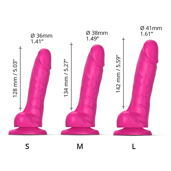 Brand new 😍 Strap-on-Me Strap On Me – Sliding Skin Realistic Fuschia Dildo Large 🥰 - Image 3