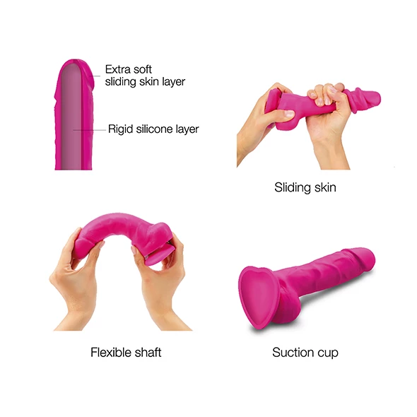 Brand new 😍 Strap-on-Me Strap On Me – Sliding Skin Realistic Fuschia Dildo Large 🥰 - Image 4