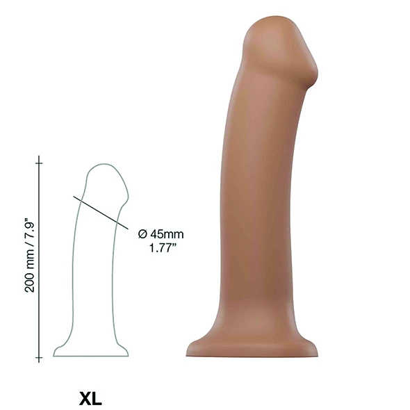 Cheap ๐ Strap-On-Me โ Semi Realistic Dual Density Bendable Dildo Caramel Xtra Large โ๏ธ - Image 4