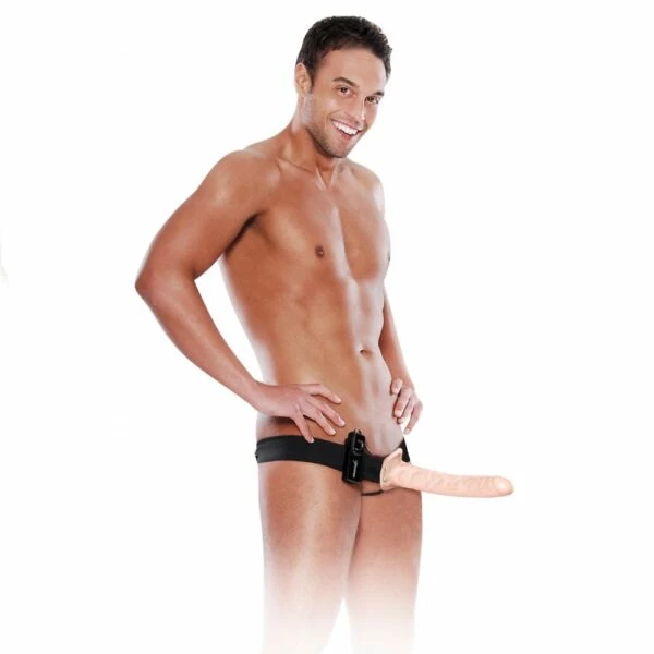 Wholesale โญ Best Couples Sex Toys Fetish Fantasy โ 10โณ Vibrating Hollow Strap-On Flesh ๐ฅ - Image 3