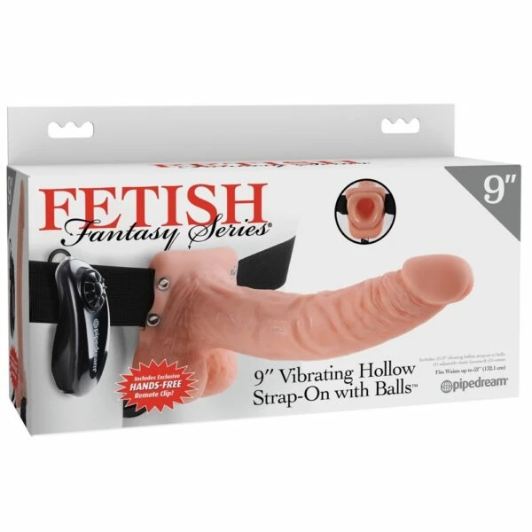 Brand new ๐ฅ Best Couples Sex Toys Fetish Fantasy โ 9 Inch Vibrating Hollow Strap-On With Balls ๐