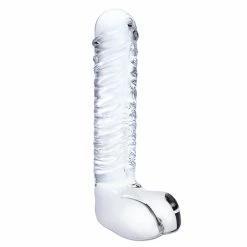 Brand new 🔥 Glas – Realistic Ribbed Glass G-Spot Dildo With Balls 😀