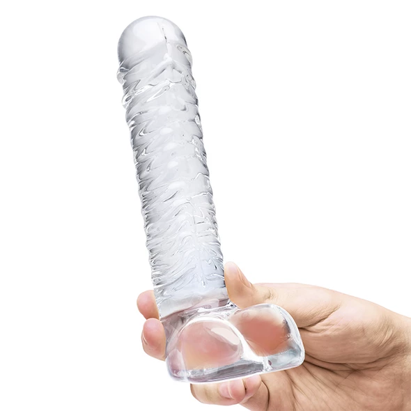 Brand new ๐ฅ Glas โ Realistic Ribbed Glass G-Spot Dildo With Balls ๐ - Image 3