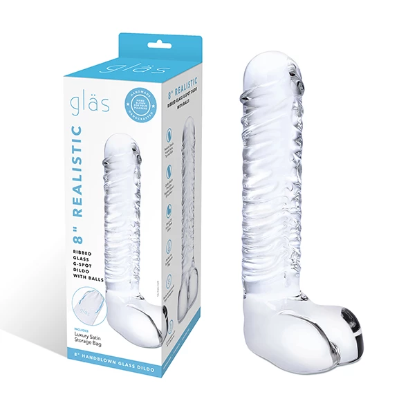 Brand new ๐ฅ Glas โ Realistic Ribbed Glass G-Spot Dildo With Balls ๐ - Image 8