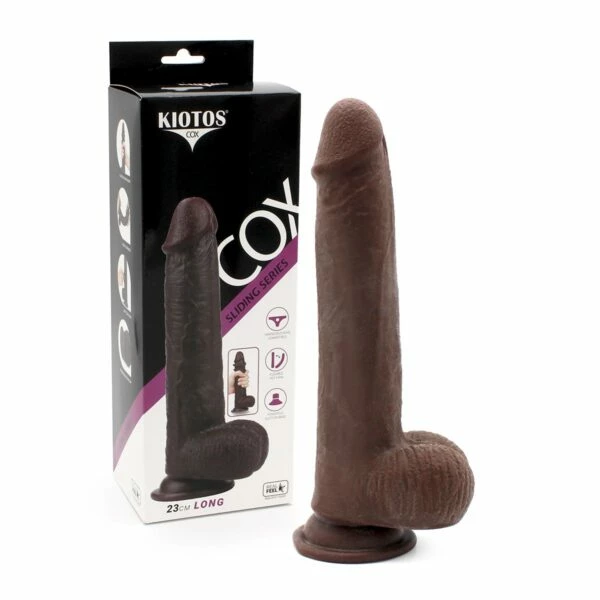 Best deal ๐ Kiotos Cox Sliding Skin Series 9 Inch Brown Dildo ๐