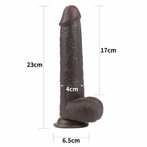 Best Sale ๐ LoveToy Sliding Skin Dual Layer 9 Inch Black Dildo ๐ - Image 2