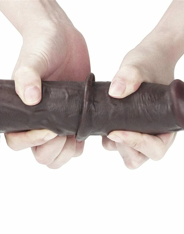 Best Sale ๐ LoveToy Sliding Skin Dual Layer 9 Inch Black Dildo ๐ - Image 12